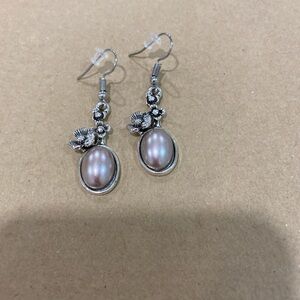 Nordstrom Silver and White Pearl Earrings